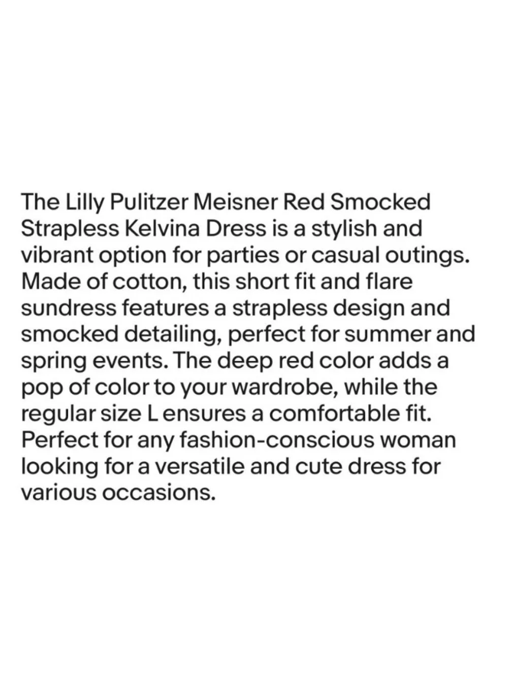 Lilly Pulitzer Mizner red (pink) L Strapless Smocked Tiered Mini Kelvina Dress - Picture 10 of 14
